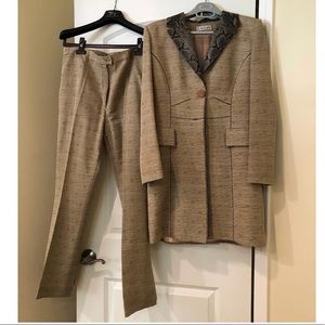 Terry Paris gold/cream/snakeskin pant and coat set